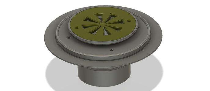 height adjustable simple floor drain trap up 3 inch 3d print and cnc
