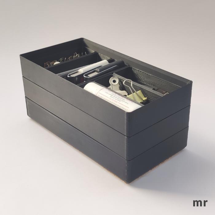 Desk organizer box, modular box for office accessories, modular pencil case.