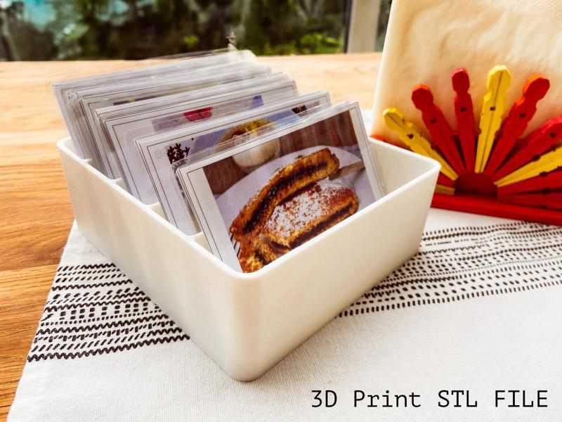 3D Printable Index Card Box STL File | DIY Storage Organizer for 3D Printers | Fits Standard Index Cards