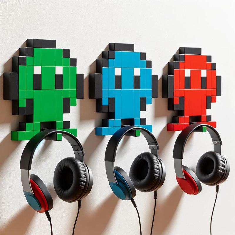 Retro Pixel Art Headphone Holder