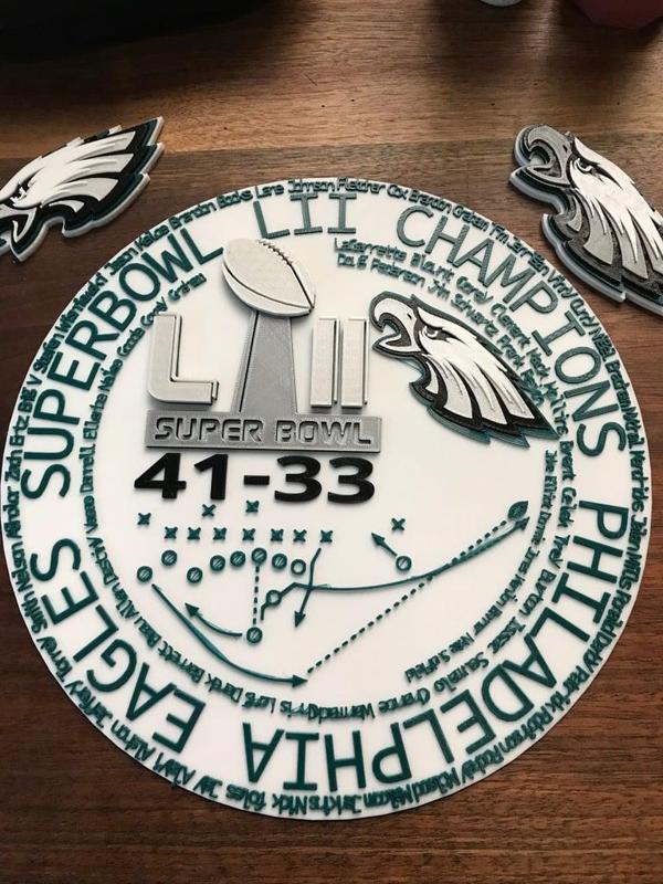 Philadelphia Eagles Superbowl 52 Plaque