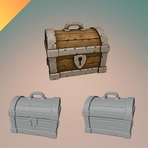 Treasure Chest 3D Print Model – STL + GLB – Fantasy Loot Box Prop – One-Piece Paintable Design for Games & Dioramas