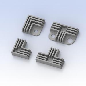 Set of corner joints for box and carton production