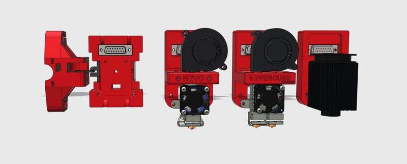 HEVO - XY carriage with DA15 connector for multiple head quick swap