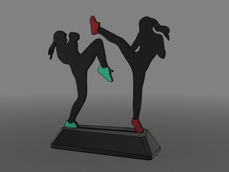 Women Kickboxing Fight Trophy
