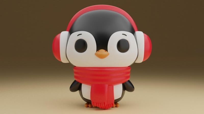 Penguin Christmas figure