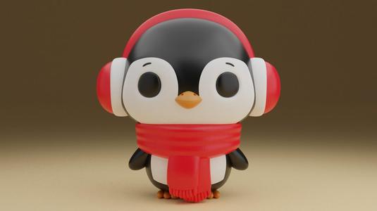 Penguin Christmas figure