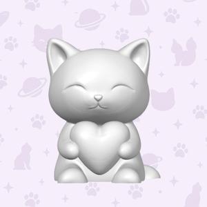 Minimalist Cat with Heart