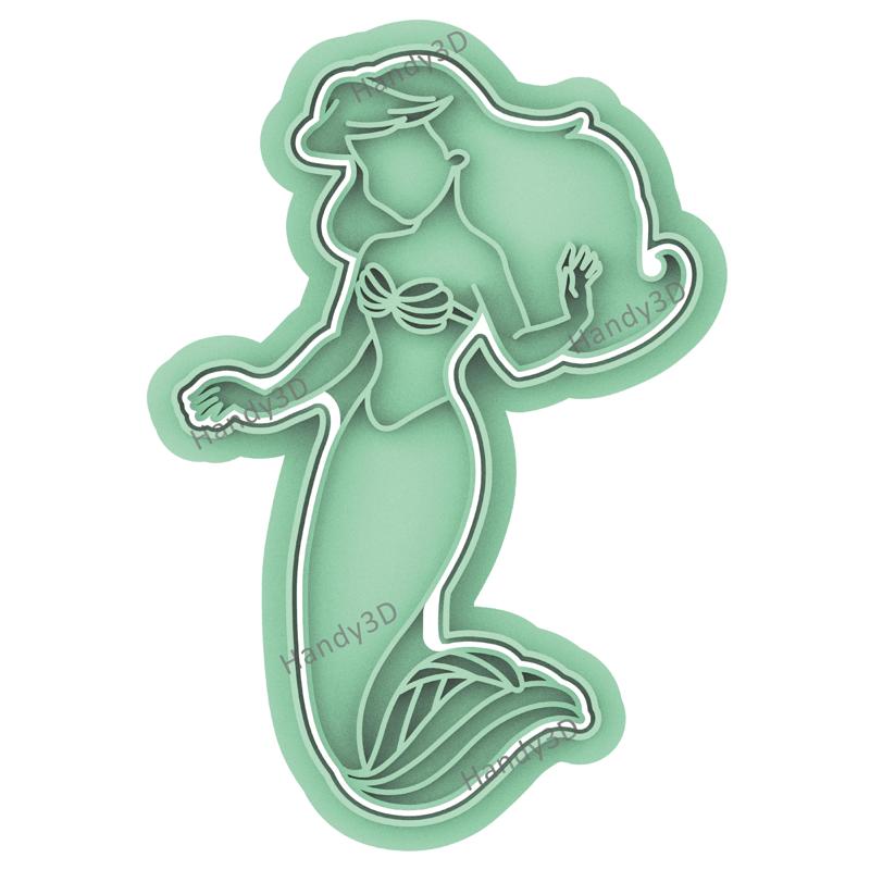 Ariel little mermaid body cookie cutter 10cm