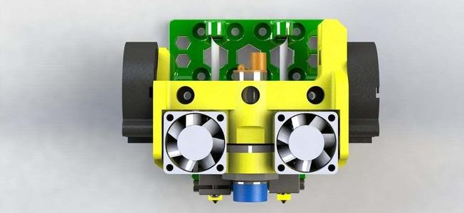 Anet A8 & Prusa i3 Compact Dual Extuder Carriage with Front Mount 18mm, 12mm, or 8mm Sensor!