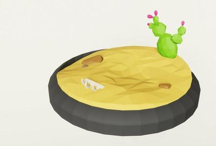 Low Poly Desert 28mm Mini Base