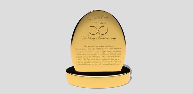 50th Anniversary Tabletop Plaque, wedding celebration gift