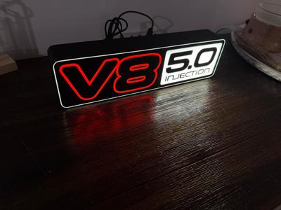 Holden Commodore V8 5.0L Badge - Light up Sign