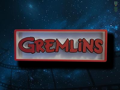 Gremlins Film Cinema Room Sign Logo Box