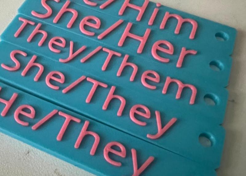 Pronoun Keychains (dual color)