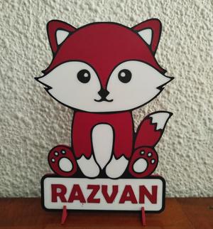 DECORATIVE FOX SIGN WITH BRACKETS (EDITABLE)