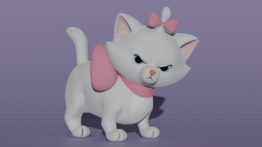 Angry Marie Cat 3D Model