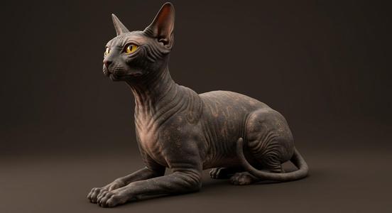 Minimalist Sphynx Cat Statue - 3D Printable Figurine (Stylized Design)