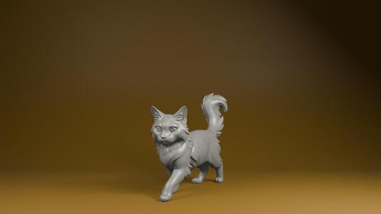 Elegant Cat Statue STL – Realistic Feline 3D Print Model