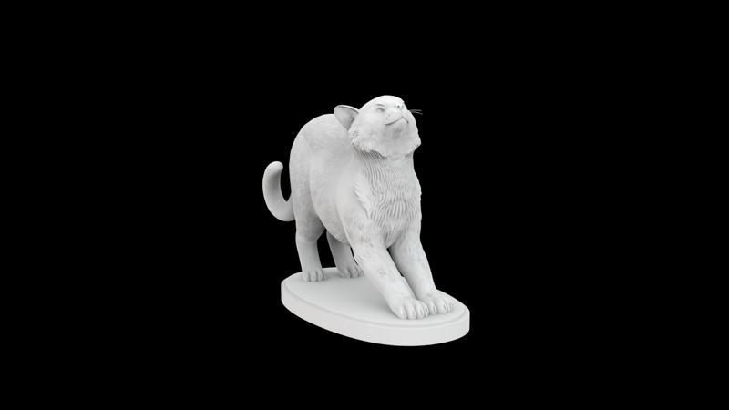 Stretching Cat 3D Print Model