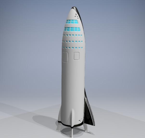 SpaceX BFR/Interplanetary Spaceship v2017 (with booster and landing legs)