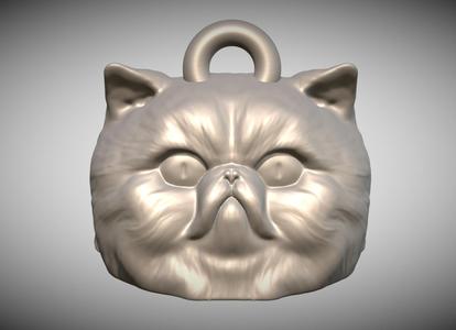 Persian cat head key ring for 3D printing
