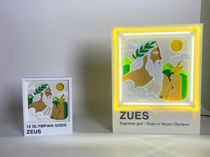 Zeus Shadow Box with Light