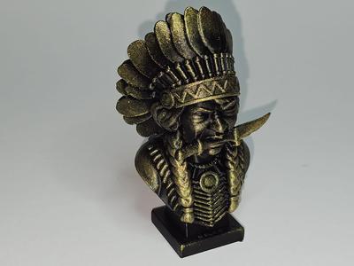 Golden Warrior Chief - Authentic Native Design
