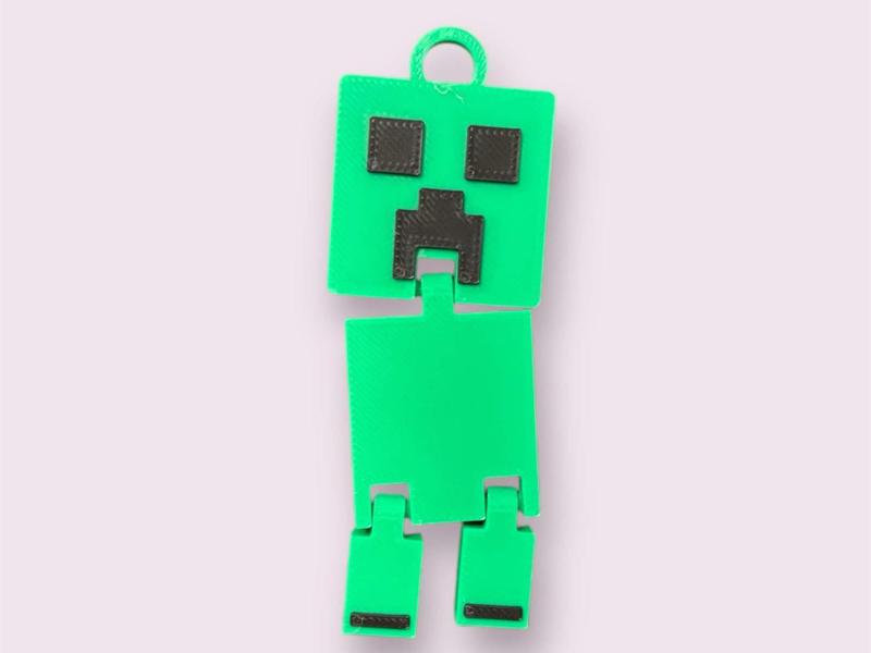 Minecraft creeper articulated keychain flexi