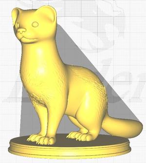 Mustela 3D Model with Base - Natural Elegance and Agility