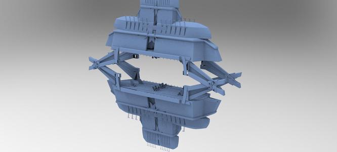 Floating cyberpunk tower 8