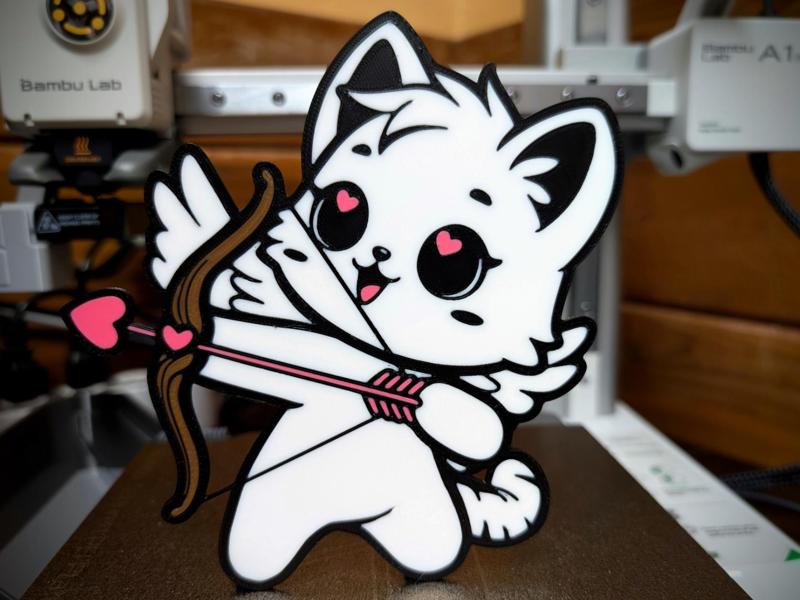 Cupid Cat Valentines Day Decoration