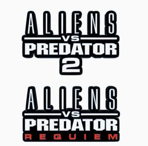 2x ALIENS VS PREDATOR 2 Logo Display by MANIACMANCAVE3D