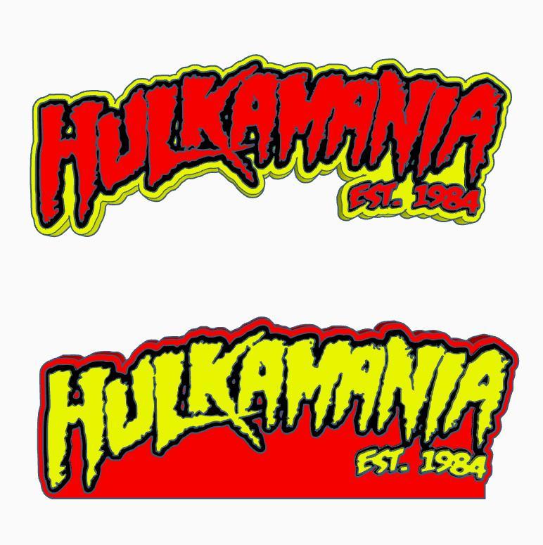 2x HULKAMANIA (1984) Logo Display by MANIACMANCAVE3D