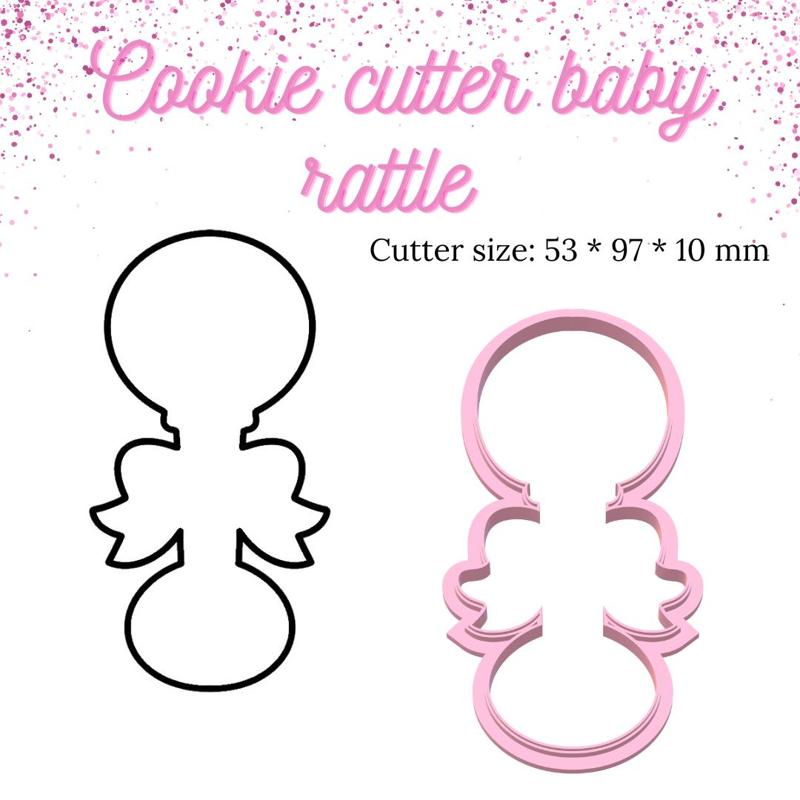 Baby rattle cookie cutter | baby rattle | cookie cutter | cookie cutters | rattle cookie cutter | clay cutter | baby shower cookie cutter | baby shower | it's a boy | it's a girl