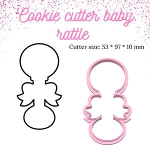 Baby rattle cookie cutter | baby rattle | cookie cutter | cookie cutters | rattle cookie cutter | clay cutter | baby shower cookie cutter | baby shower | it's a boy | it's a girl