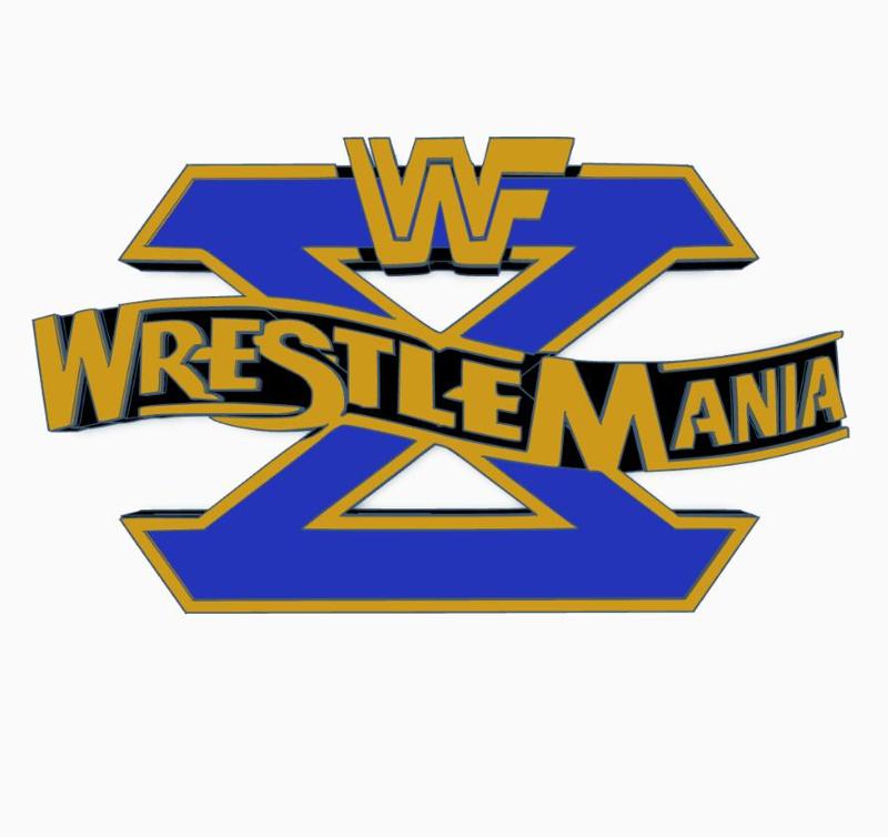 WWF WRESTLEMANIA X Logo Display by MANIACMANCAVE3D