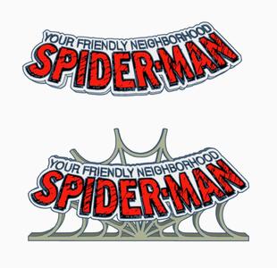 2x YOUR FRIENDLY NEIGHBORHOOD SPIDER-MAN Logo Display by MANIACMANCAVE3D