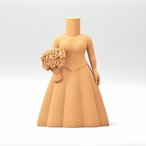 Stylized Chibi / POP Body STL | 3D Print File | A big puffy wedding dress | WB_15_4