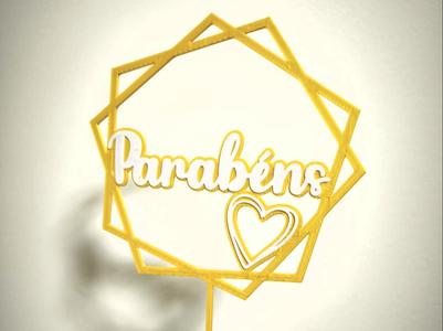 Portuguese congratulations cake topper (Parabéns)