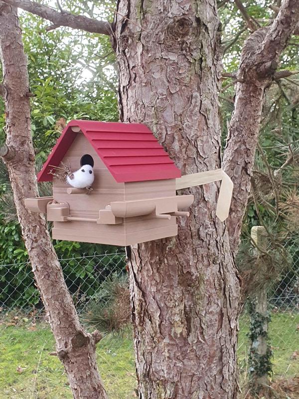 NICHOIR, BIRD SHELTER, BIRD HOUSE WITH FOOD AND BATH