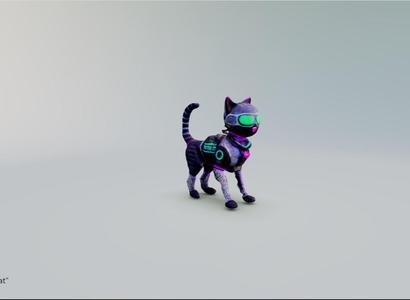 Cyber cat necklace