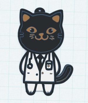Medical cat keychain