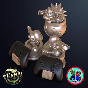 MARIO, LUIGI & BOWSER SWITCH CONTROLLER HOLDER - 2 & 4 CONTROLLERS - MARIO BROS - ETERNAL
