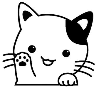 Kitty cat waving cookie dough cookie dough stamp