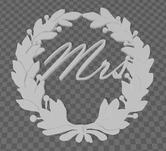 laurel wreath wedding Mr &Mrs