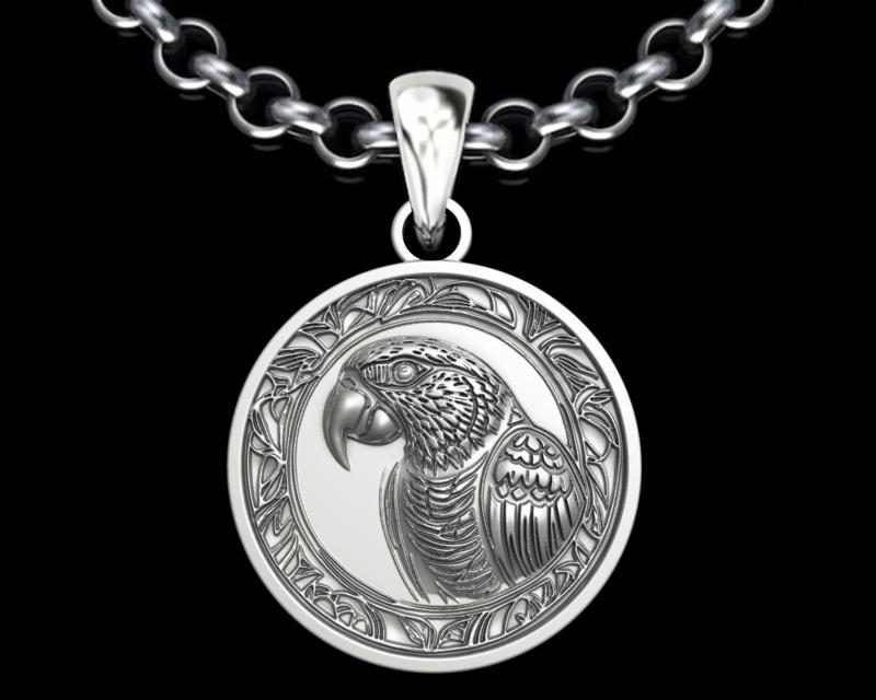 Flying parrot pendant
