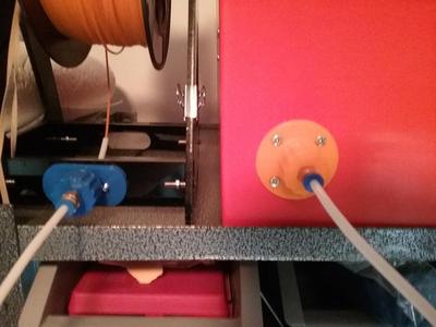 Filament filter and guide for Anet A8 reel holder.