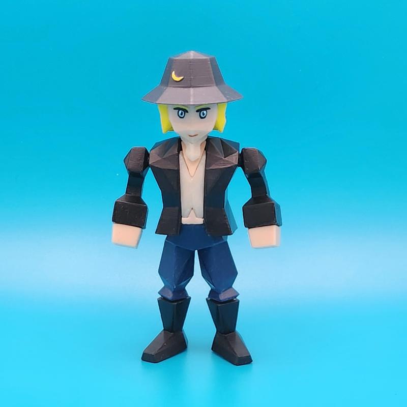 Evan Townshend from Final Fantasy VII Low Poly Action Figure