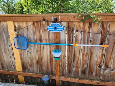 Pool Net Fence Holder, with Accessory Holders